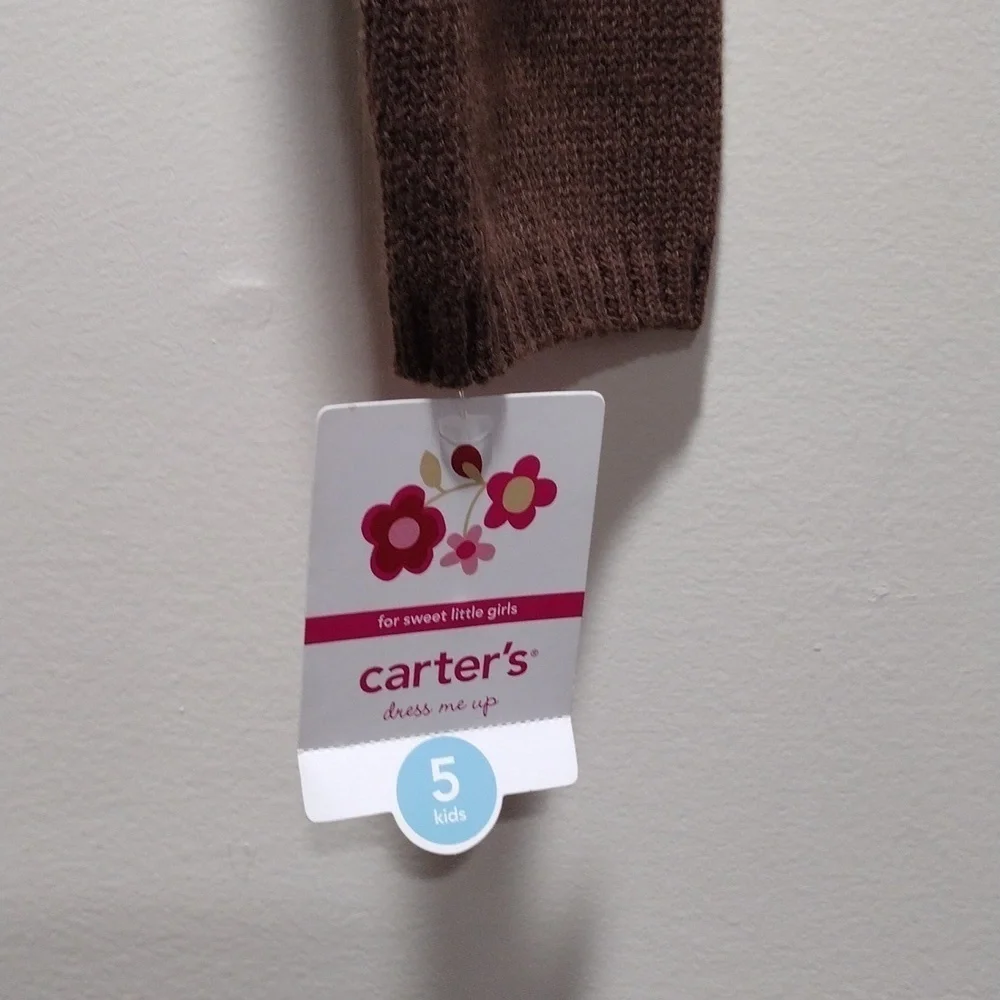 Carter's, Kid Girl’s Sweater Long Sleeves Cardigan - Color Brown, Size 5, NWT